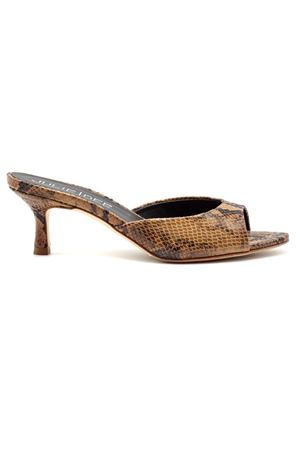 Brown Python-print leather mule JULIE DEE | VE112BISCQUIZ